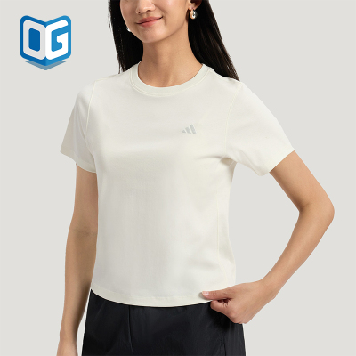Adidas/阿迪达斯正品FAV TEE3女士短款简约圆领亲柔舒适T恤KS5323