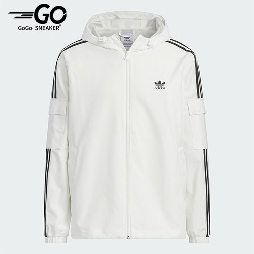 Adidas/阿迪达斯正品三叶草男女同款休闲三条纹梭织外套KB1944