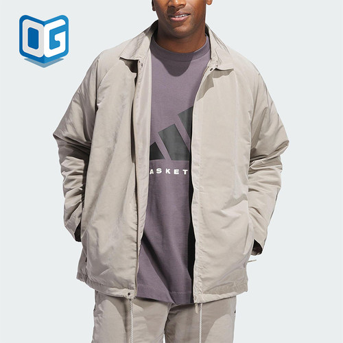 Adidas/阿迪达斯正品JACKET男女同款篮球宽松运动翻领外套JC7843