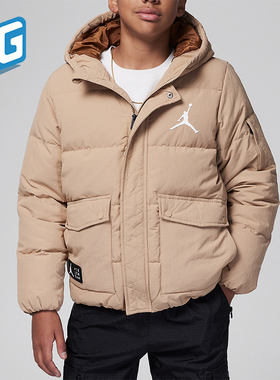 Nike/耐克正品JORDAN大童保暖防风连帽工装羽绒服FV2824-200