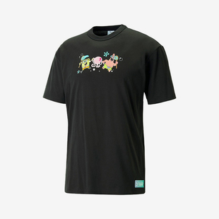 Puma/彪马正品SPONGEBOB男女印花休闲时尚圆领宽松时尚短袖