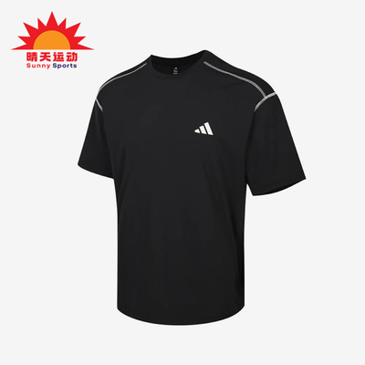 Adidas/阿迪达斯正品套头短袖T恤新款男黑白色短袖T恤KZ0017