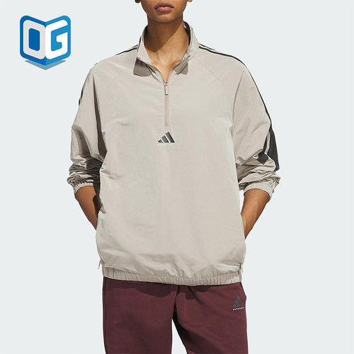 Adidas/阿迪达斯正品2025春季新款男女半拉链梭织卫衣JC7844