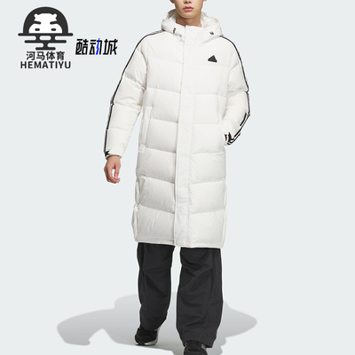 阿迪达斯男女保暖侧开排扣羽绒服