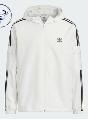 Adidas/阿迪达斯正品三叶草男女同款休闲三条纹梭织外套KB1944
