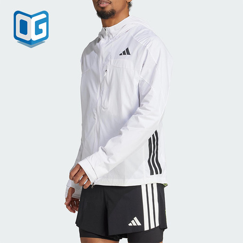 Adidas/阿迪达斯正品2025男士连帽训练跑步休闲运动外套JF3471