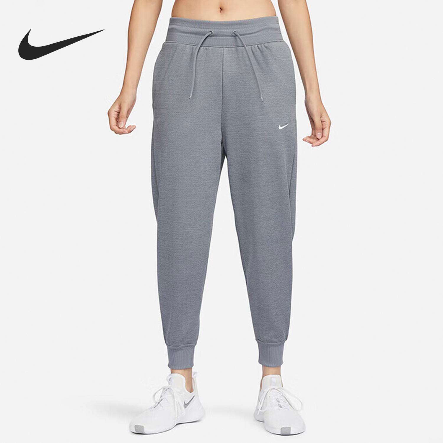 Nike/耐克官方正品新款女士加绒保暖针织运动九分裤FB5432-091