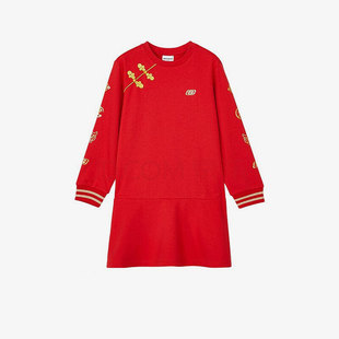 虎虎生威新年款 休闲女童时尚 运动连衣裙 斯凯奇正品 Skechers