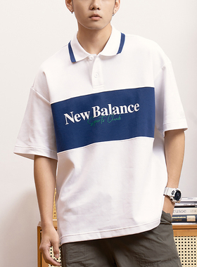 New Balance/NB正品夏季新款男士运动休闲翻领短袖5FD24203-WT