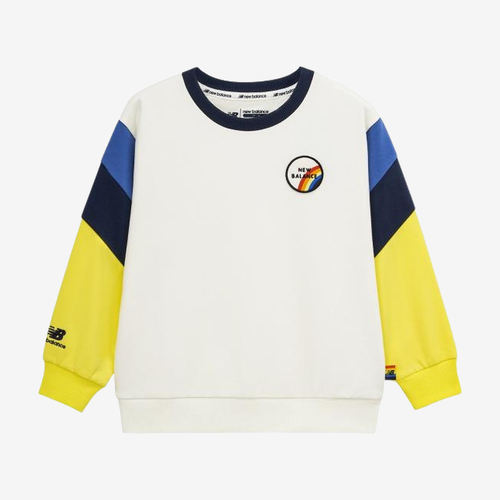 New Balance新百伦正品童撞色拼接印花休闲运动卫衣7CD16033-IV