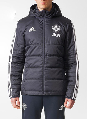 Adidas/阿迪达斯正品当季新款男子足球棉服保暖连帽外套BS4370