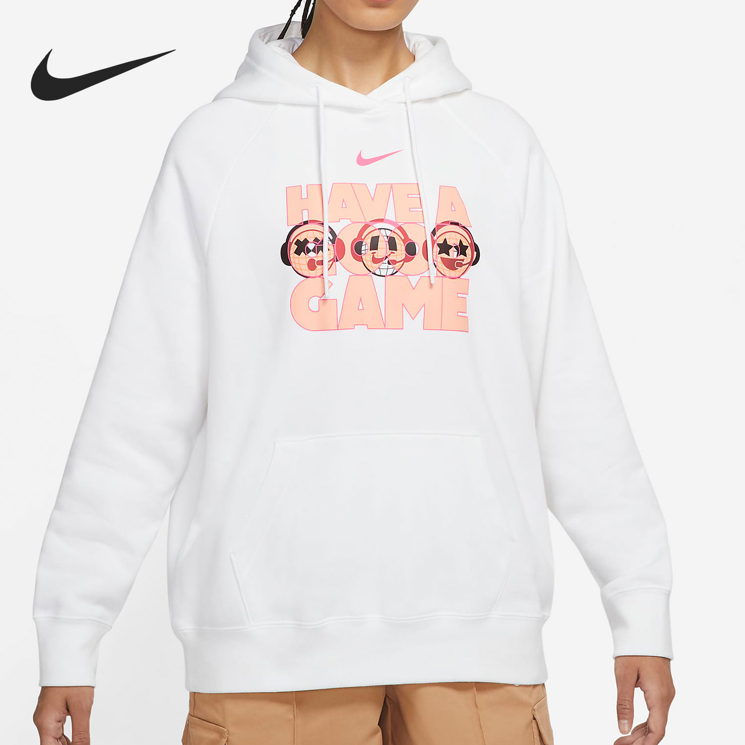 Nike/耐克官方正品2021秋季新款女子连帽透气宽松卫衣DO7197-100