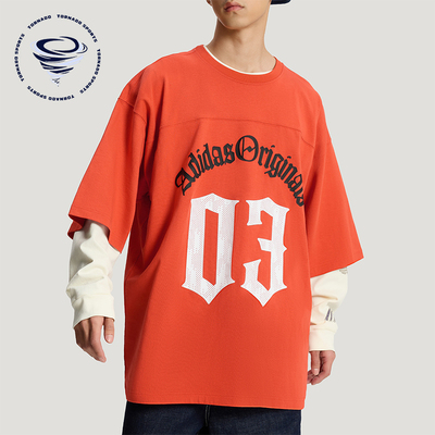 Adidas/阿迪达斯正品三叶草男士亲肤宽松个性时尚印花T恤KR0407