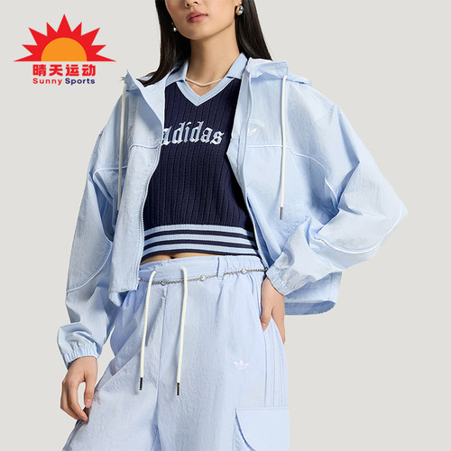 Adidas/阿迪达斯正品三叶草女士梭织户外运动透气时尚外套KT3056