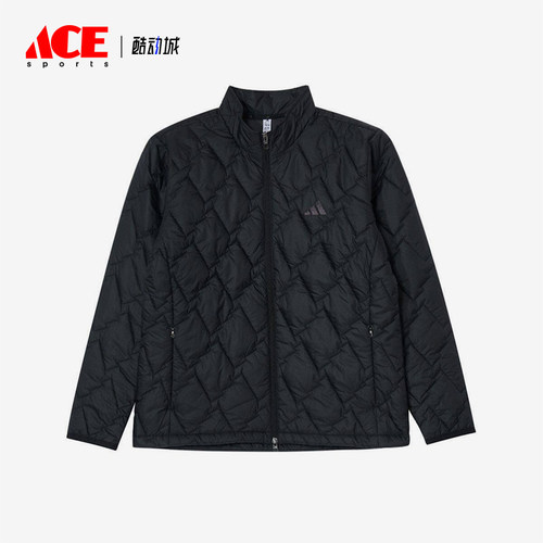 Adidas/阿迪达斯正品立领长袖棉服新款男黑色保暖棉服KD7995