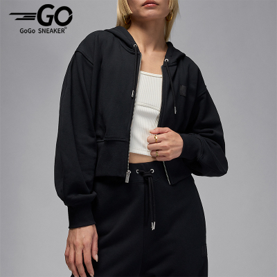 Nike/耐克正品JORDAN女士休闲连帽收腰针织宽松外套IB9864-010