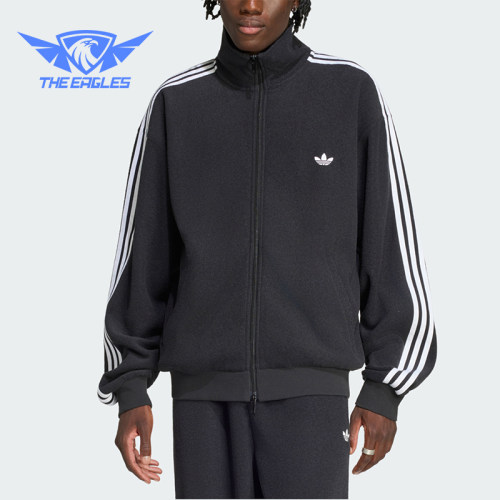 Adidas/阿迪达斯正品三叶草男女条纹立领休闲运动外套LC8150