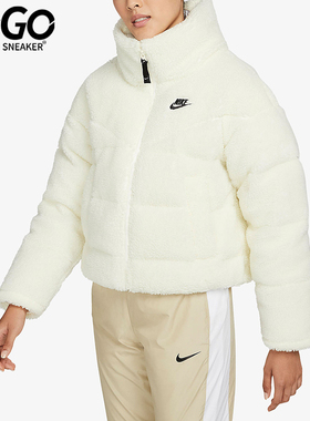 Nike/耐克正品绗缝羽绒服新款女米白色保暖羽绒服DD4655-715