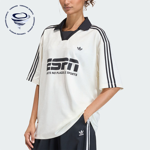 Adidas/阿迪达斯正品三叶草女士运动宽松复古印花针织T恤KD2966