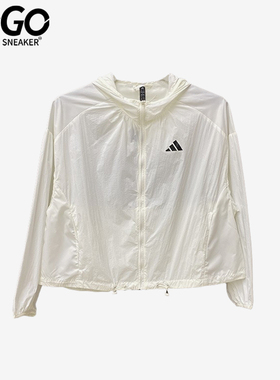 Adidas/阿迪达斯正品夏季女士拉链梭织连帽运动防晒外套KC6012
