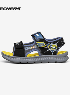Skechers/斯凯奇正品新款大童炫酷英雄主题露趾凉鞋 402102L