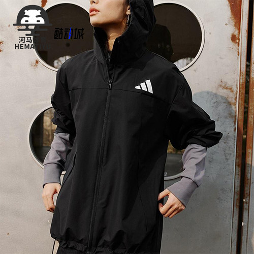 Adidas/阿迪达斯正品WOVEN JACKET男女连帽拒水梭织外套KA9309