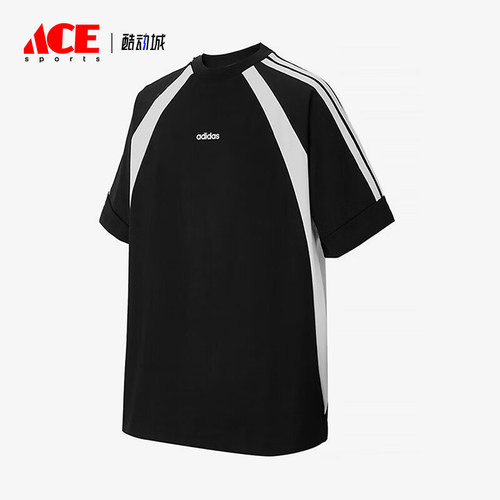 Adidas/阿迪达斯正品夏季款男士拼接针织经典户外休闲短袖KB8502
