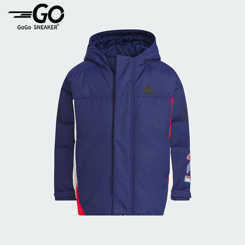 Adidas/阿迪达斯正品冬季小童运动连帽拒水保暖复古羽绒服JI6140