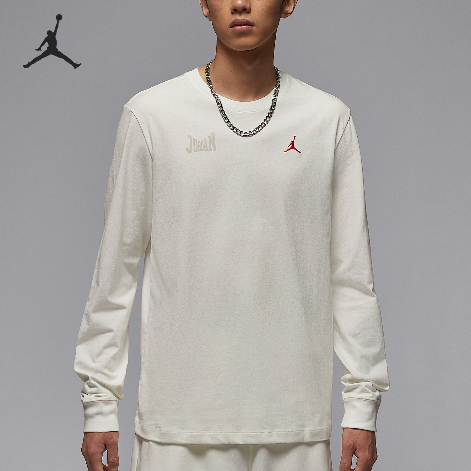 Nike/耐克官方正品JORDAN男士印花宽松针织简约长袖IM3387-133