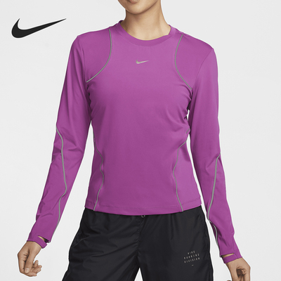 Nike/耐克正品秋季新款女士透气耐穿运动反光条T恤FV6419-518