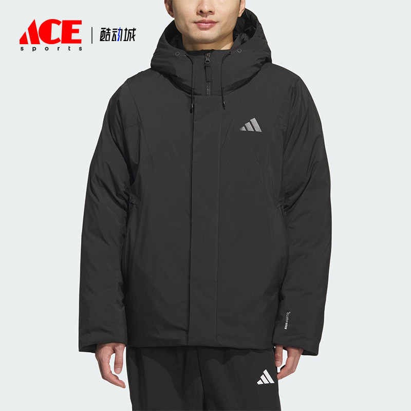 Adidas/阿迪达斯正品2025秋季款男士日常保暖连帽羽绒服KC2509