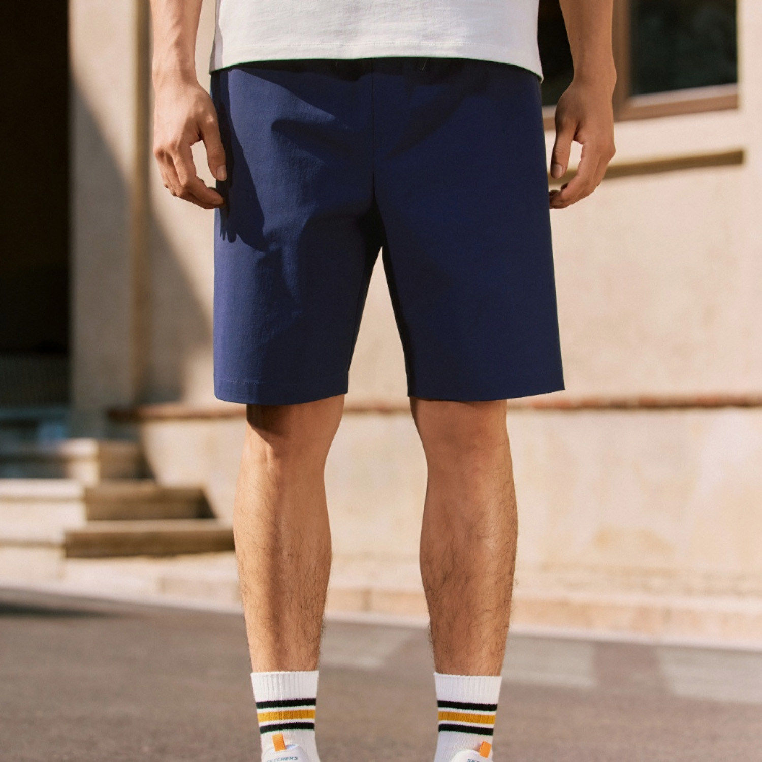 Skechers斯凯奇正品男款梭织耐磨舒适休闲运动短裤L126M029-00DU