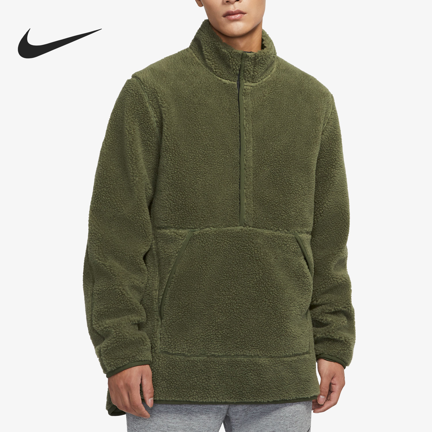 Nike/耐克官方正品当季男子羊羔绒半拉链保暖夹克外套DD2183-326