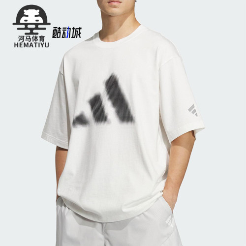Adidas/阿迪达斯正品夏季男士针织经典印花运动宽松短袖KF0677