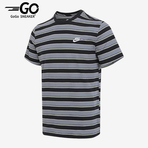 Nike/耐克正品2025夏季款男士条纹透气经典宽松短袖HJ0551-010
