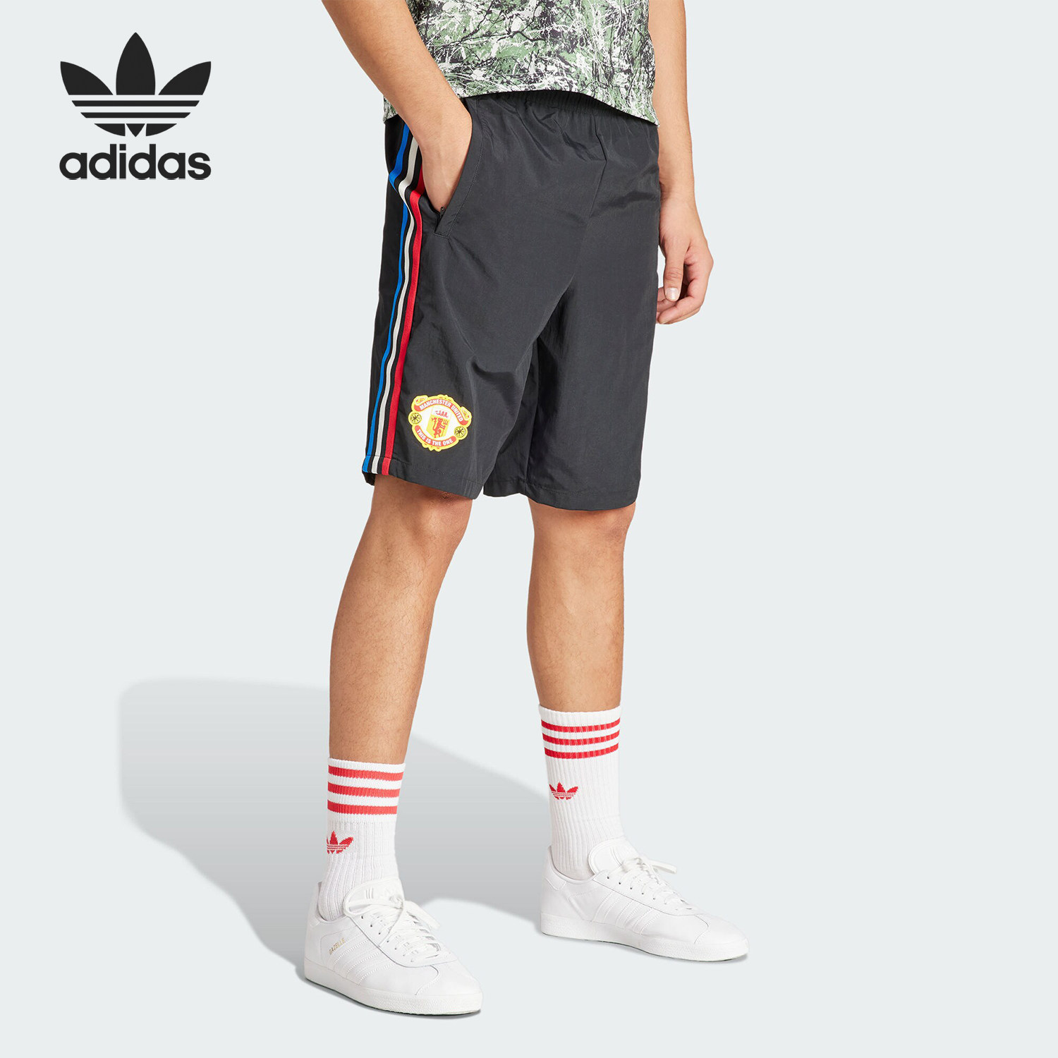 Adidas/阿迪达斯正品曼联足球男士休闲文化运动短裤IP9189