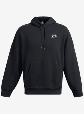 UA/安德玛正品2025新款男士连帽长袖经典卫衣套头衫1388020-001