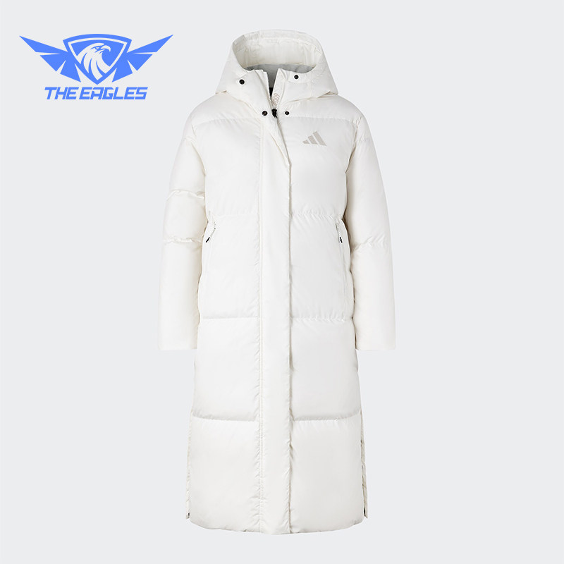 Adidas/阿迪达斯正品新款女士简约超轻保暖长款羽绒服JV6196