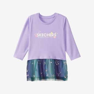 儿童运动透气圆领休闲长袖 当季 连衣裙 斯凯奇正品 Skechers