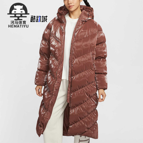 耐克女士连帽拉链长袖棉服