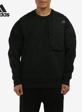 Adidas/阿迪达斯正品男子拉链胸袋圆领运动套头衫卫衣 H39295