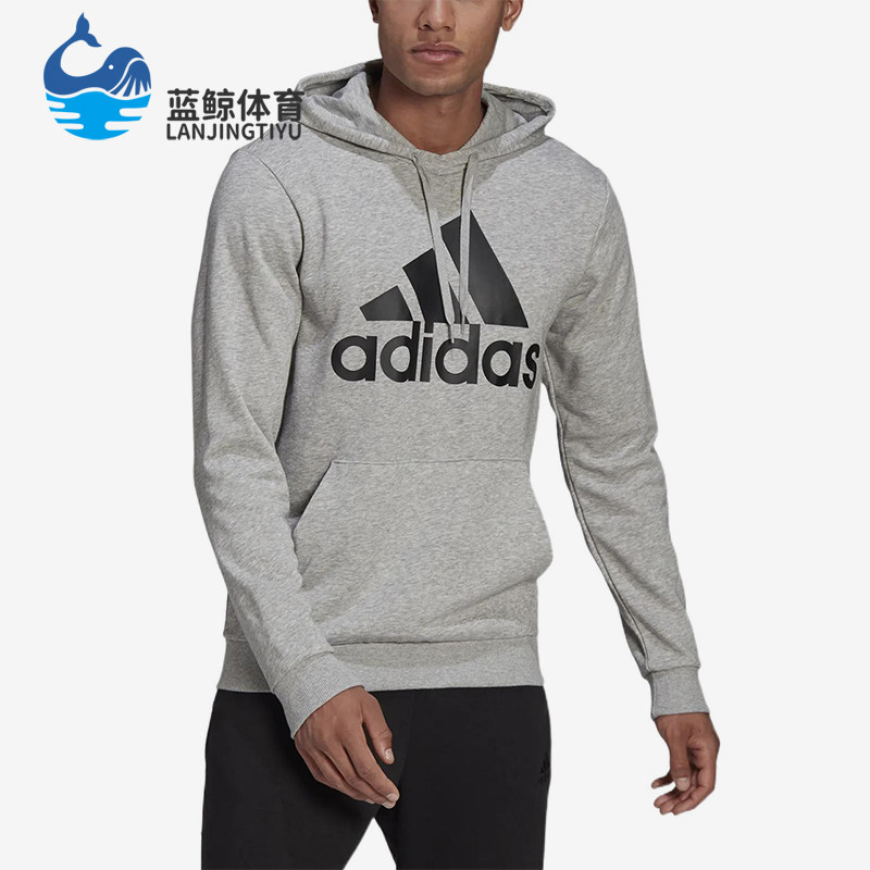 Adidas/阿迪达斯正品印花连帽男灰色休闲经典舒适轻便卫衣GK9541
