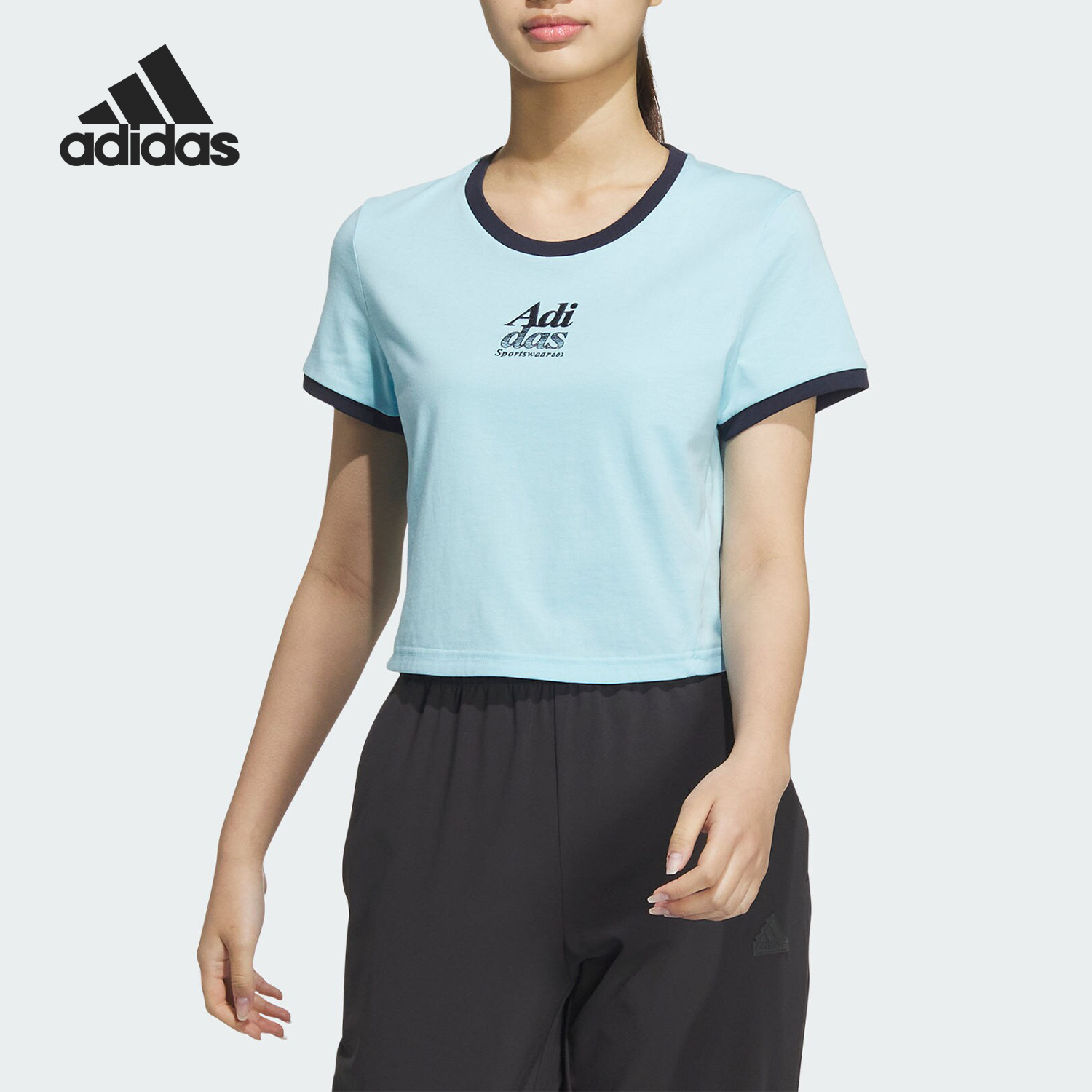 Adidas/阿迪达斯正品W LOGO TEE 女士运动休闲短袖T恤JI6871