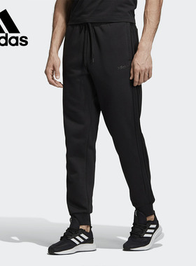 Adidas/阿迪达斯E 3S T PNT FL黑男子休闲保暖加绒运动长裤FI1476