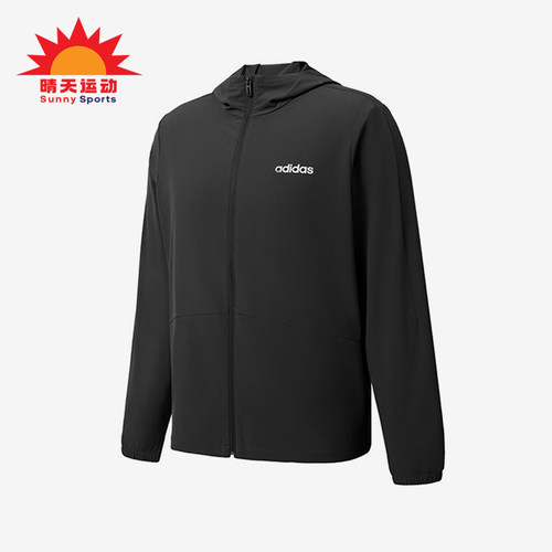 Adidas/阿迪达斯正品新款男女黑色纯色经典休闲夹克外套JN8451