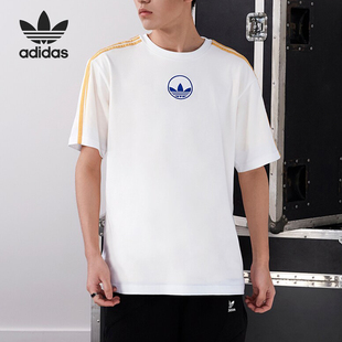 CIRCLE简约logo男T恤 Adidas STRIPE 三叶草3 GD2122 阿迪达斯正品