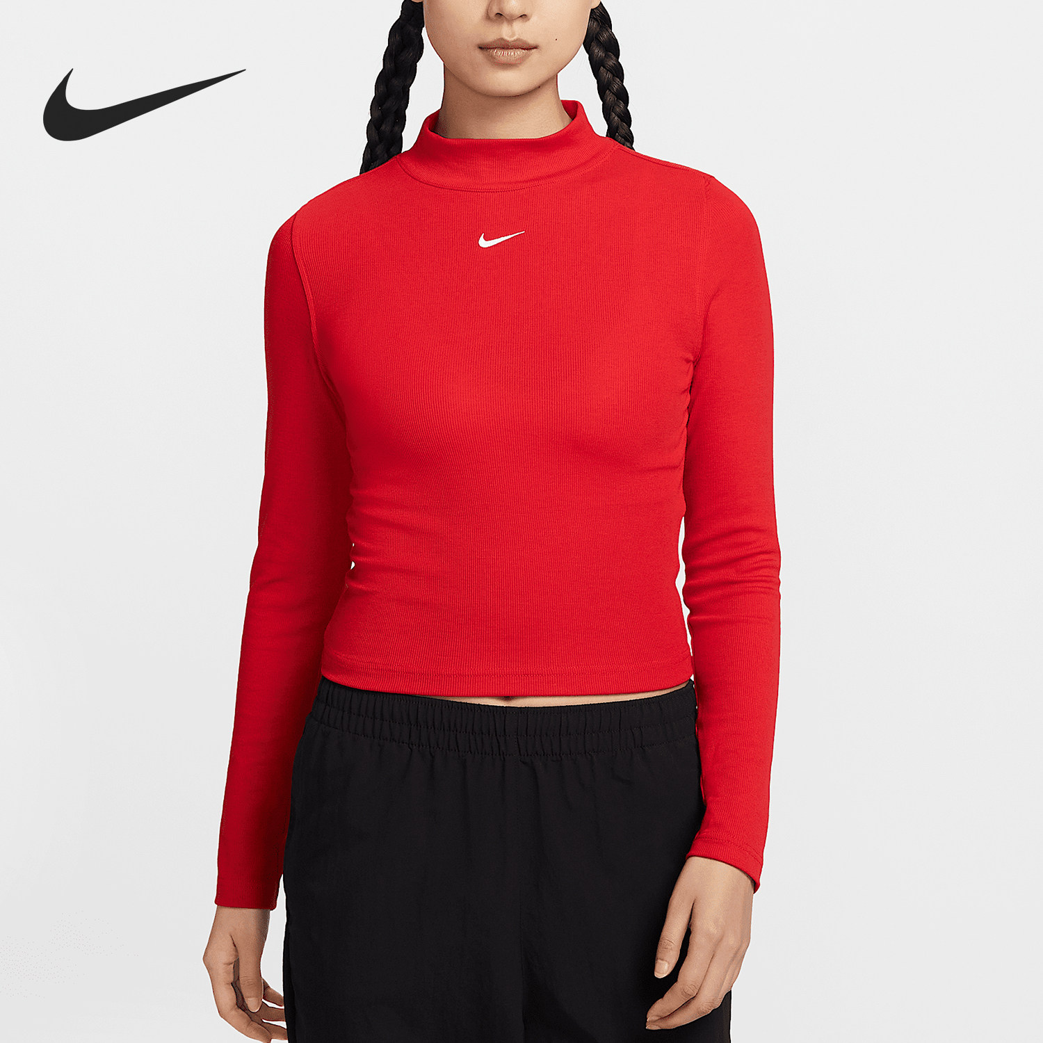 Nike/耐克正品新款女士时尚简约紧身运动长袖T恤DV7881-657