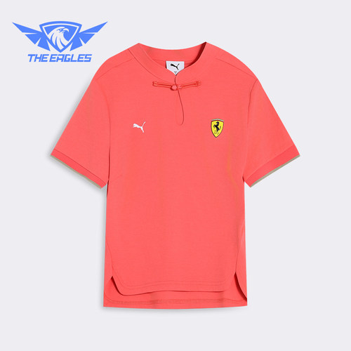 Puma/彪马正品FERRARI女士新中式盘扣唐装经典时尚T恤634328-07
