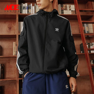 Adidas/阿迪达斯正品三叶草男女拉链经典运动连帽夹克外套KB1945