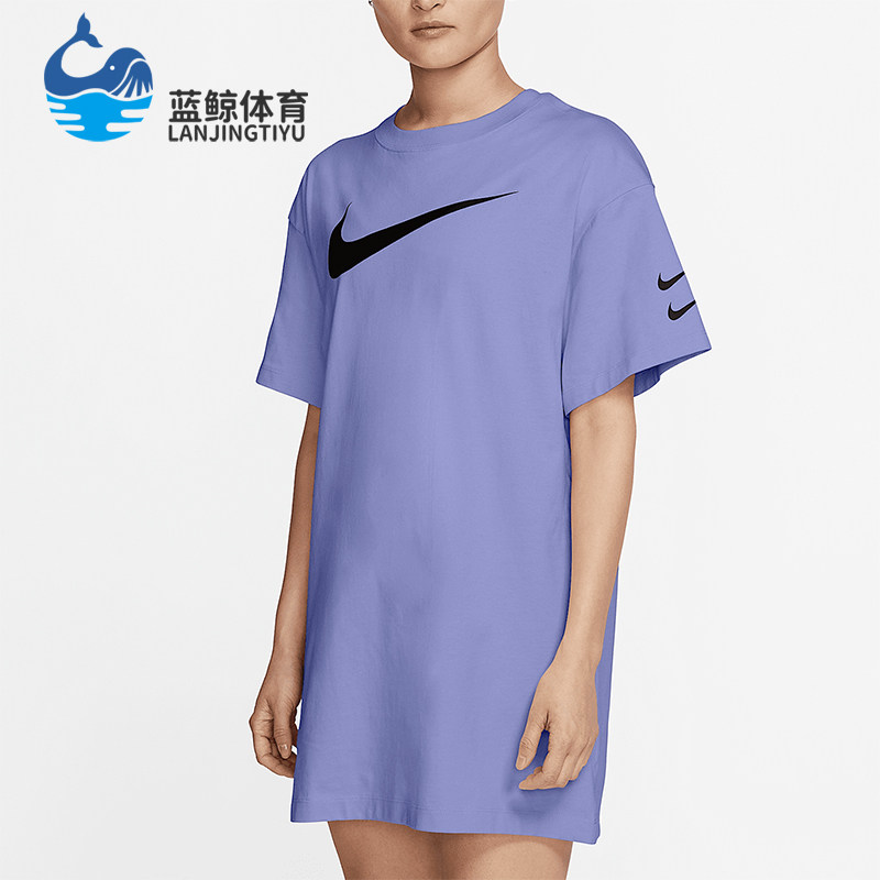 Nike/耐克正品夏季新款女士运动中长款T恤连衣裙CJ3830-569